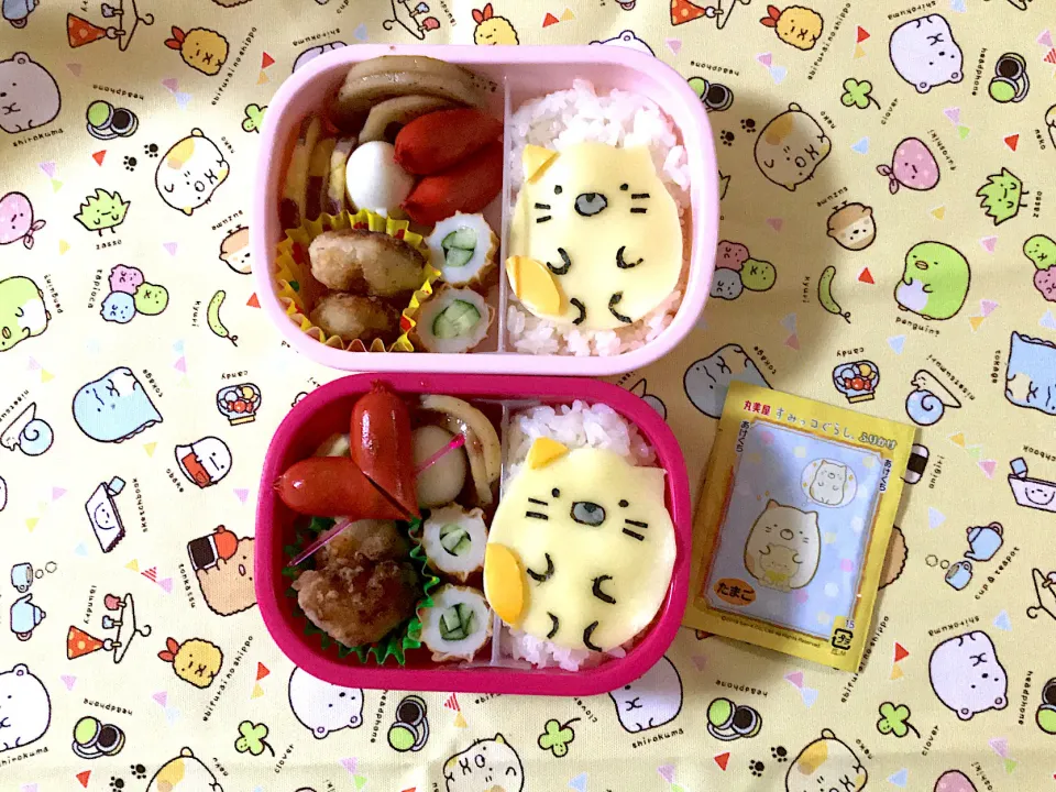 Snapdishの料理写真:すみっこぐらし★2月幼稚園姉妹お弁当|おにぎりさん