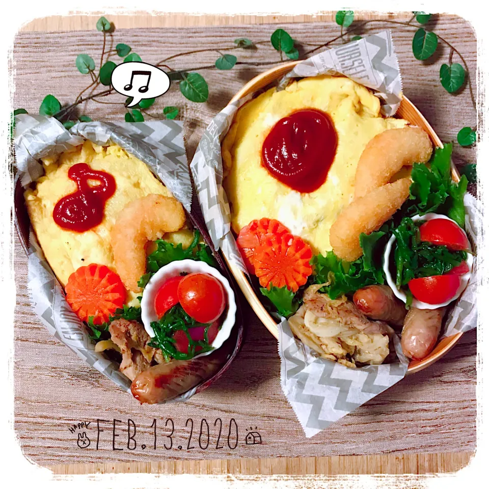 2/13 ☺︎☺︎ オムライス弁当✩.*˚|jon2さん