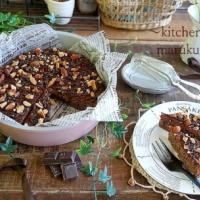 食べるたびにザクザク香ばしい❤ナッツ入りチョコバナナケーキ（フライパンで作れる♪