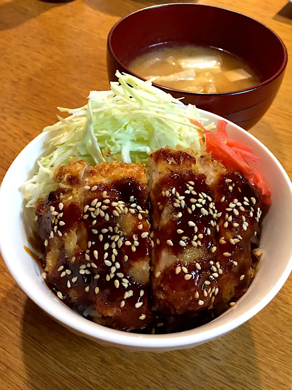 甘辛味噌チキンカツ丼|まつださんさん