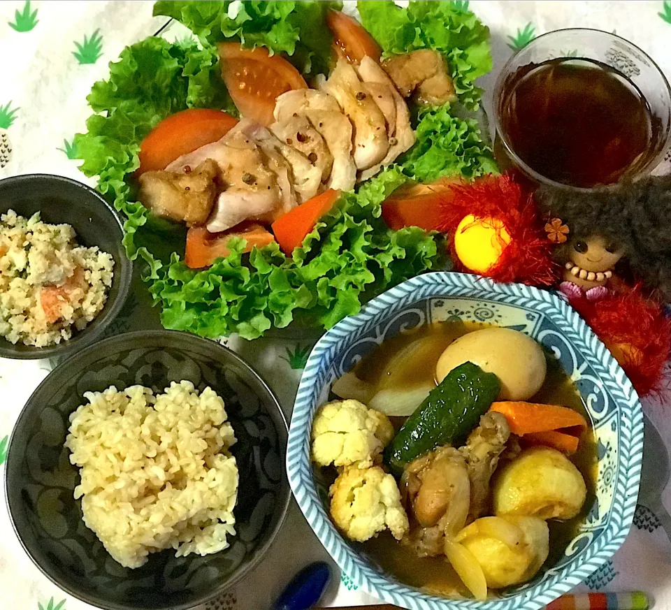 Snapdishの料理写真:スープカレー🍛野菜素揚げ🥦煮卵入り|noeさん