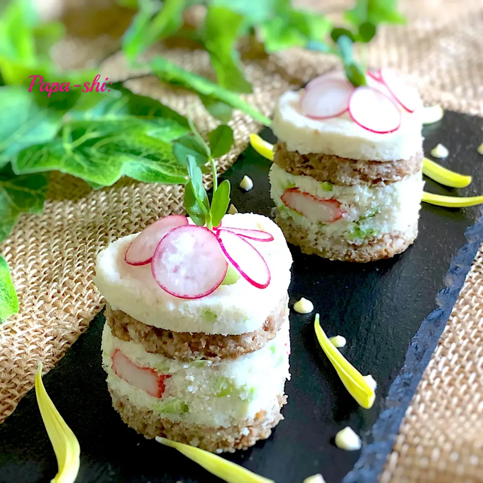 ❤️ハート❤️ケーキ風❣️ハンバーグおからサラダ🥗|パパ氏さん