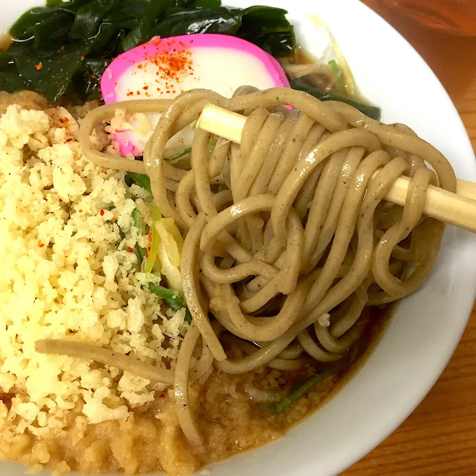 Today's lunch.瓢箪でたぬきそば|hoppycowさん