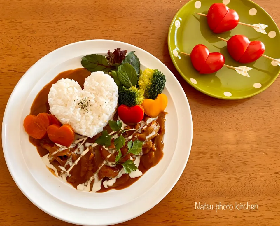 Valentineのハートカレー♥️🍛♪😊|ナツ1224さん