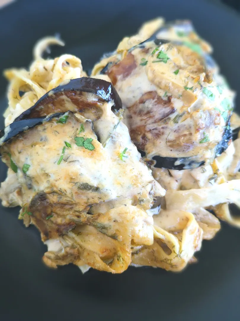 Involtino di melanzane con fettuccine  carciofi, spek e finocchietto 😎|FABIUZZ.BREADKINGさん