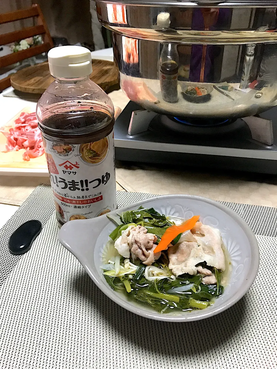 ちゃんこ！山のように、お野菜をいただいたので、これうまつゆを使ってちゃんこ鍋　美味しゅうございました！|kuragemarさん