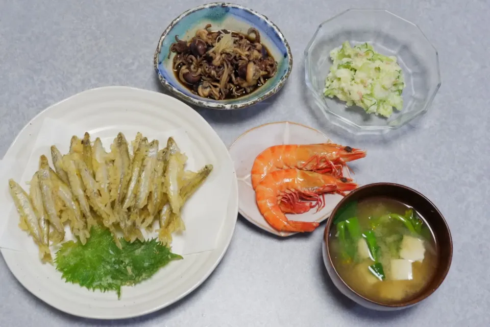 ワカサギ天ぷら晩ご飯|Orie Uekiさん