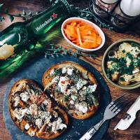 オープントーストでパン飲み