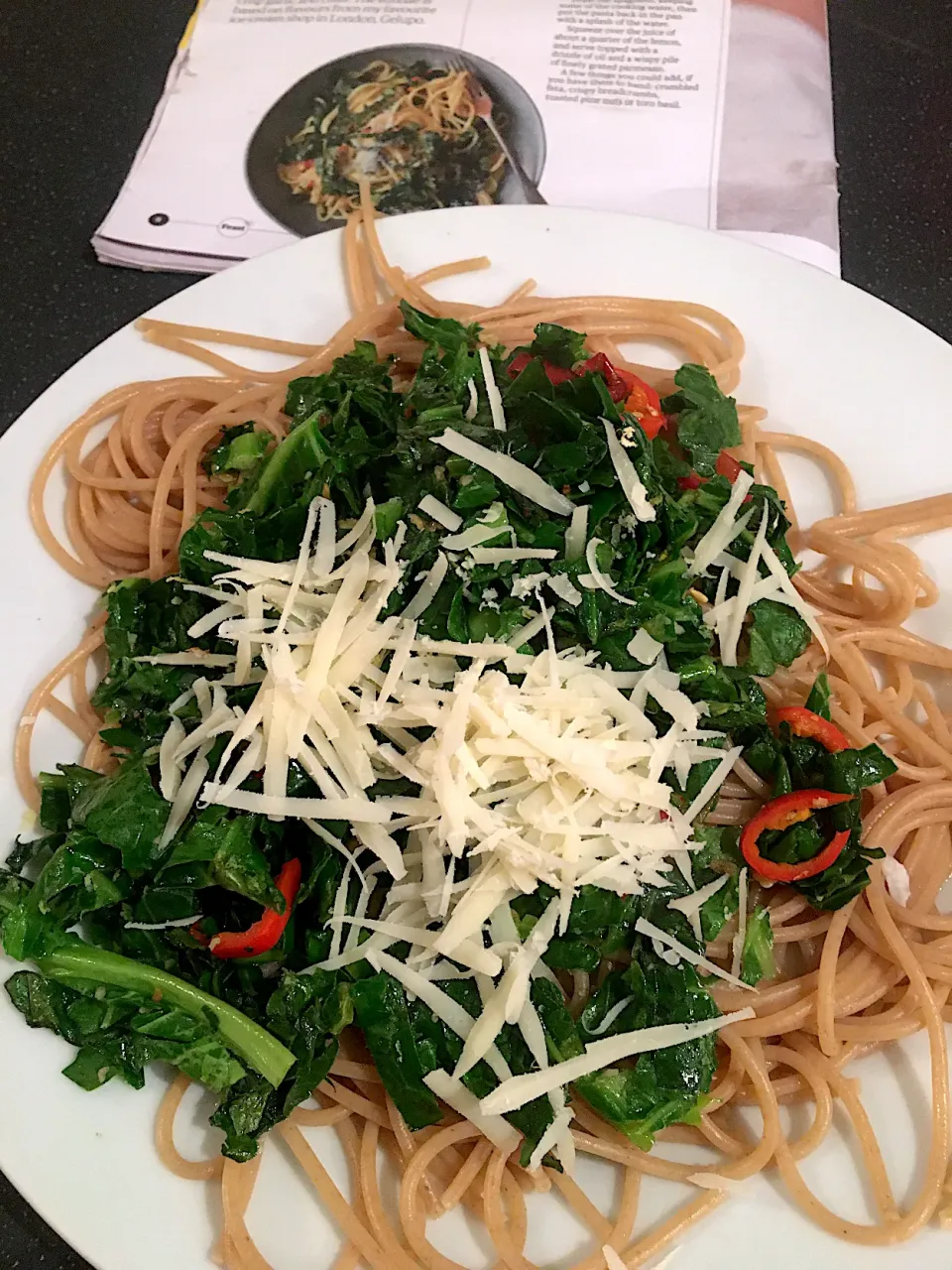 Aglio, olio e peperobchio with greens (Feast magazine recipe)|Nick Hiderさん