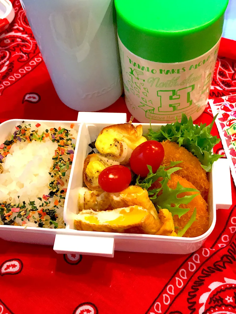 Snapdishの料理写真:2020.2.16 JK弁当～ちくわのチーズ巻🎶|rinrin*mama*さん