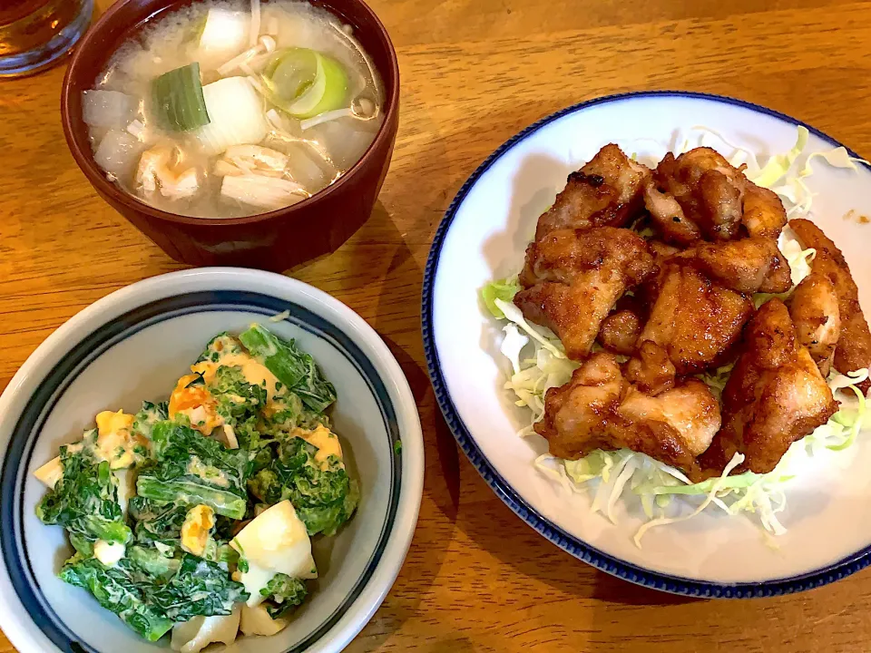 照り焼きチキン　菜の花サラダ|は なさん