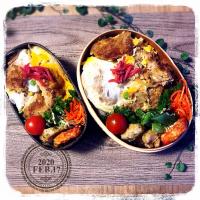 2/17 ☺︎☺︎ ヒレカツとじ丼弁当✩.*˚