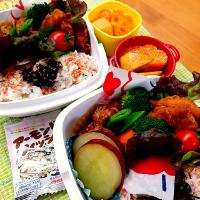 2020 2月18日　高校生息子と旦那弁当