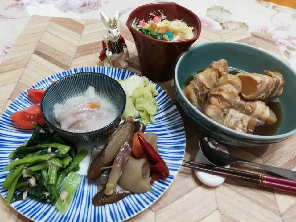 Snapdishの料理写真:'20. 2/18
🐷バラ巻き大根ときのう作った作り置き惣菜😋|たえさん