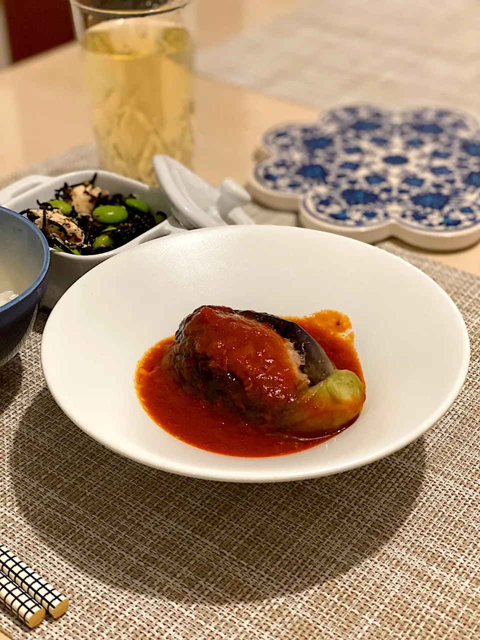 なすの肉詰めトマト煮|ぽんたさん