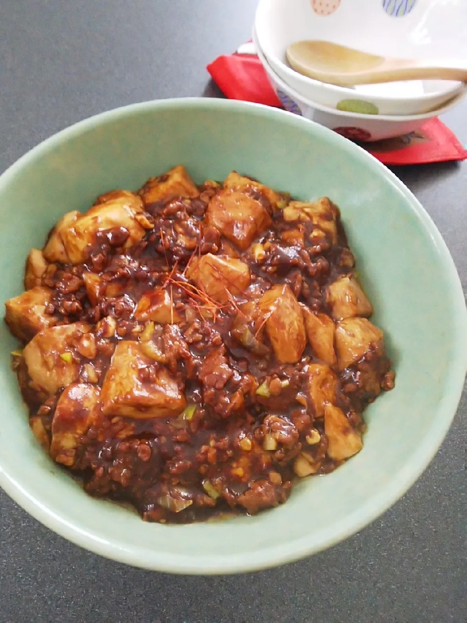 甜麺醤と干し椎茸の旨味
ちょっと濃いめの「麻婆豆腐」|菫さん