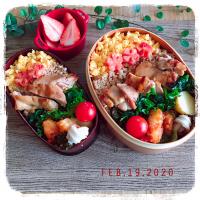 2/19 ☺︎☺︎ 鶏そぼろ丼弁当✩.*˚