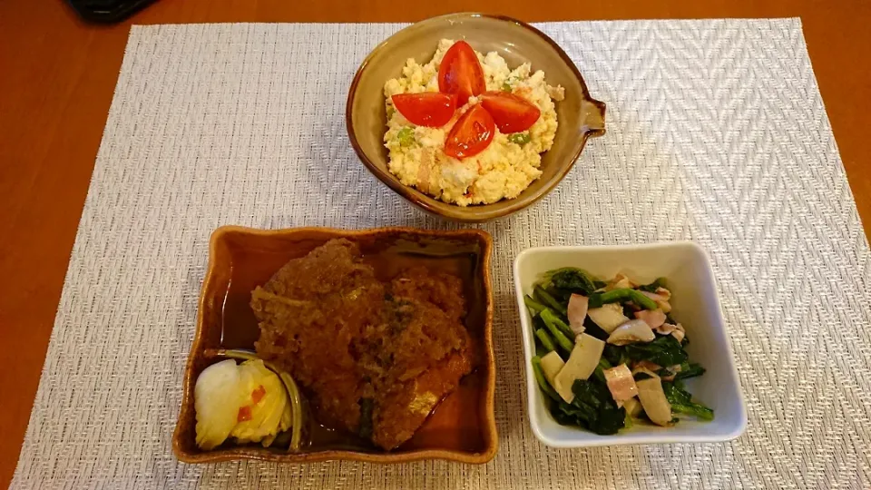 ☆鯖みぞれ煮
☆小松菜 エリンギ ベーコン炒め
☆おからサラダ|chikakoさん