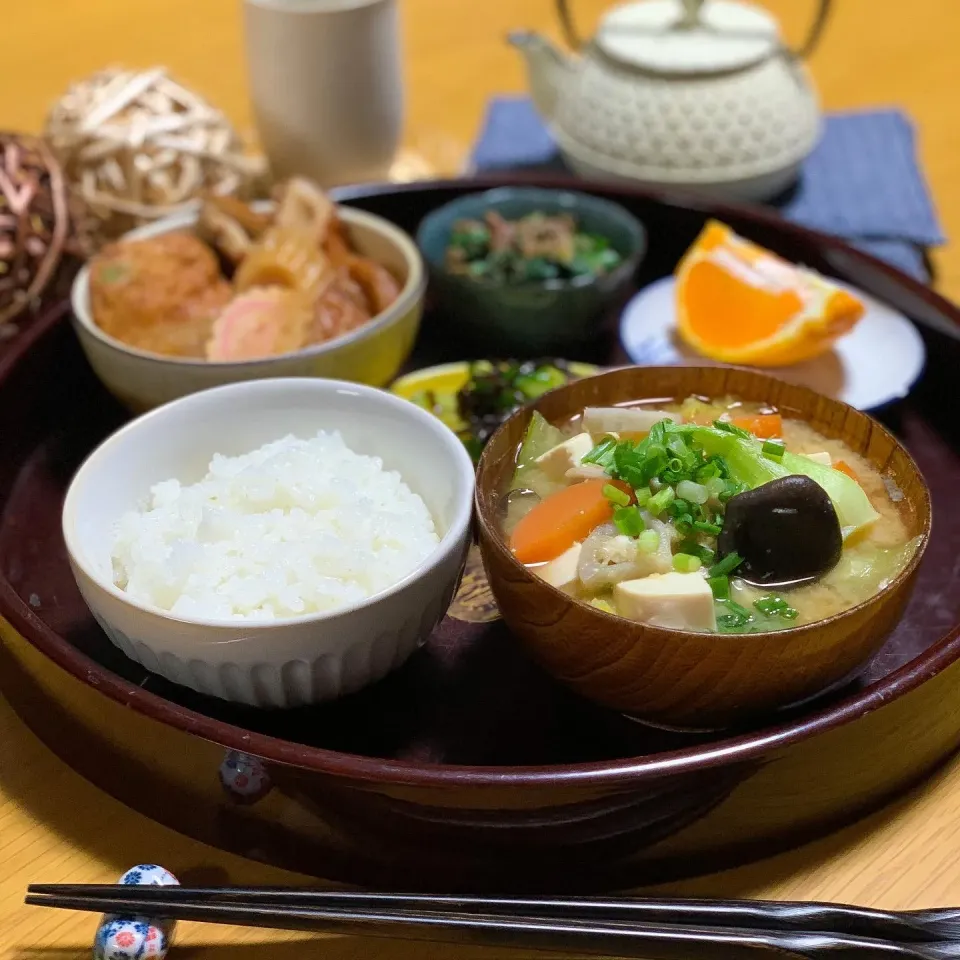 鯖缶の味噌汁晩ごはん☽︎|kozue512さん