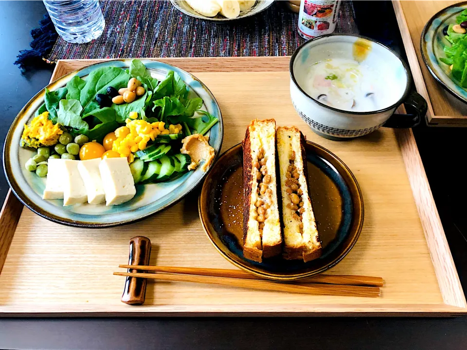 Snapdishの料理写真:納豆トースト|moricreampannaさん