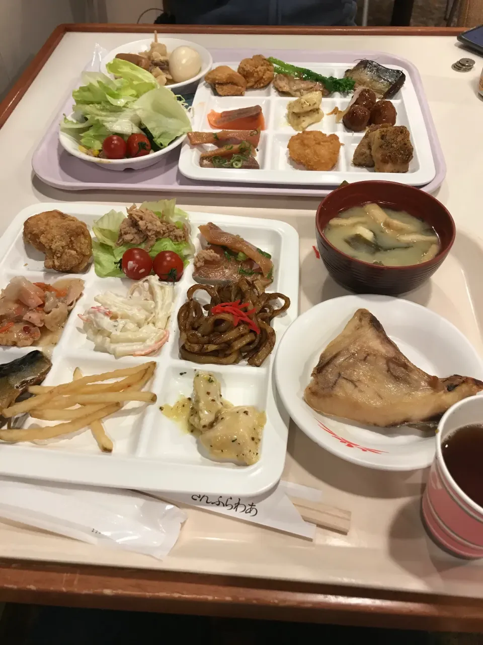 Snapdishの料理写真:2月20日晩ご飯。さんふらわぁバイキング。こんな時期に船🚢りゅうきゅうもブリカマもあったー！|あやさん