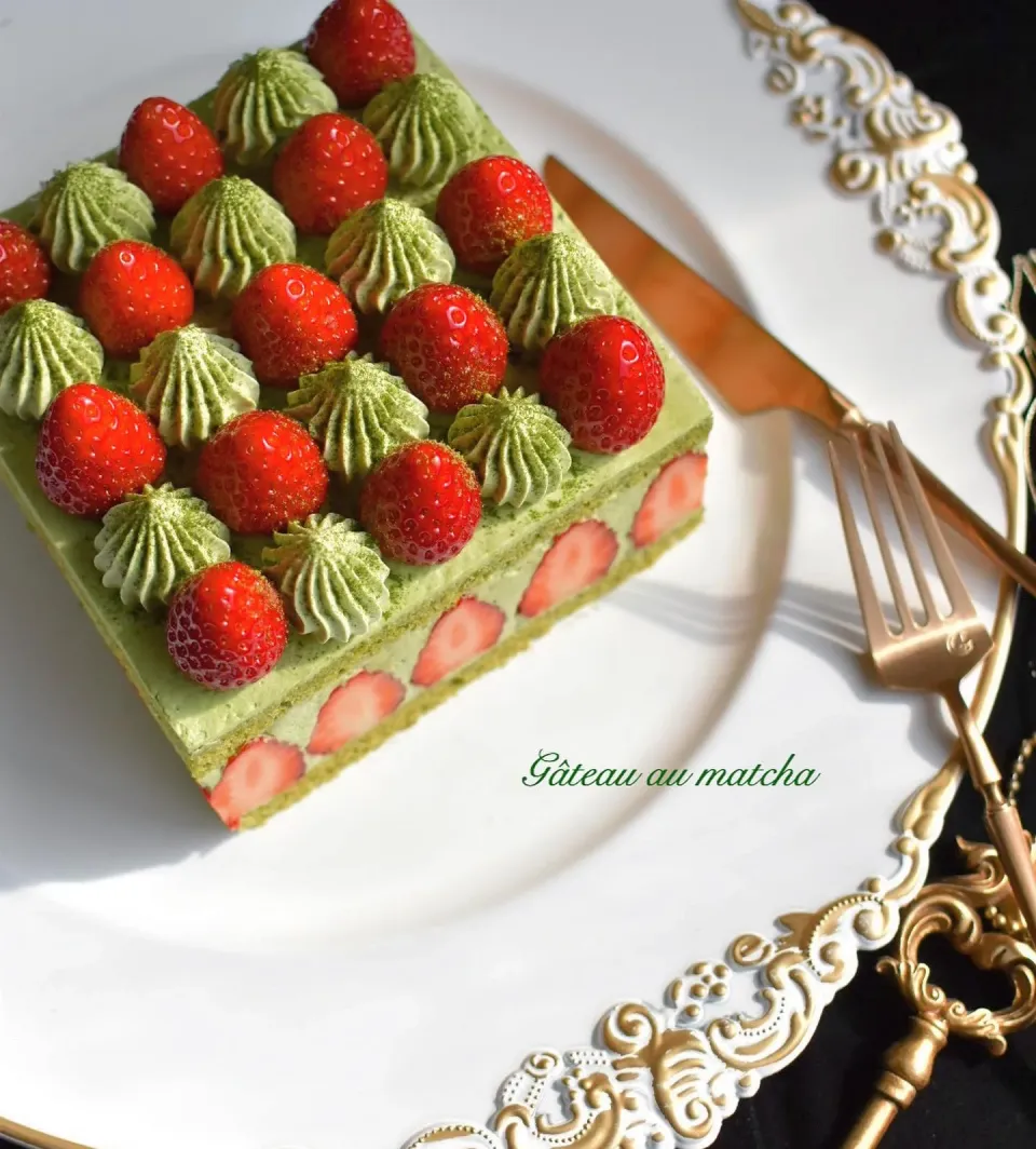 抹茶苺スクエアケーキ|サクラさん
