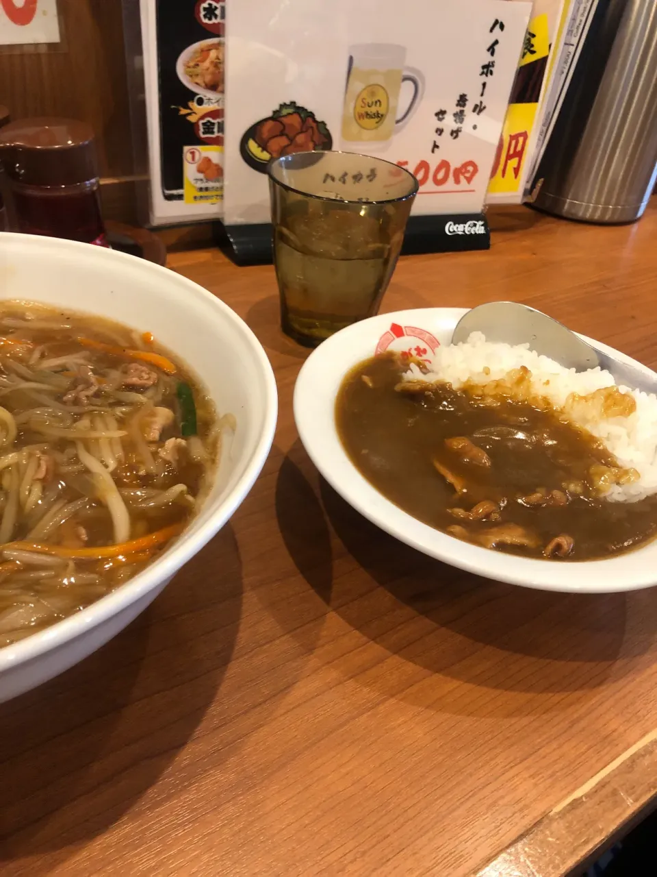 Snapdishの料理写真:もやしそば　半カレー　セット#黄金伊勢佐店|Hajime Sakaiさん