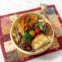 先日のお弁当😊 #わっぱ弁当  #丸弁当  #夫弁当  #地味弁当