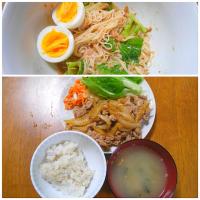 １月２１日　しょうが焼き　サラダ　お味噌汁