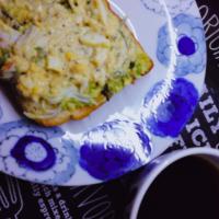 🥑と🦀とタルタル掛けトースト( ˘ ³˘)♥うま〜ぃ🤩