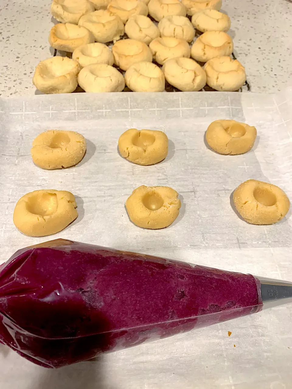 Ready to fill my ube jam thumbprint cookies 💜|🌺IAnneさん