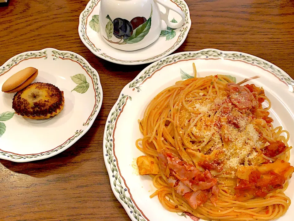 白舞茸と生ハムのパスタ:今日の昼食20200221|rococoさん