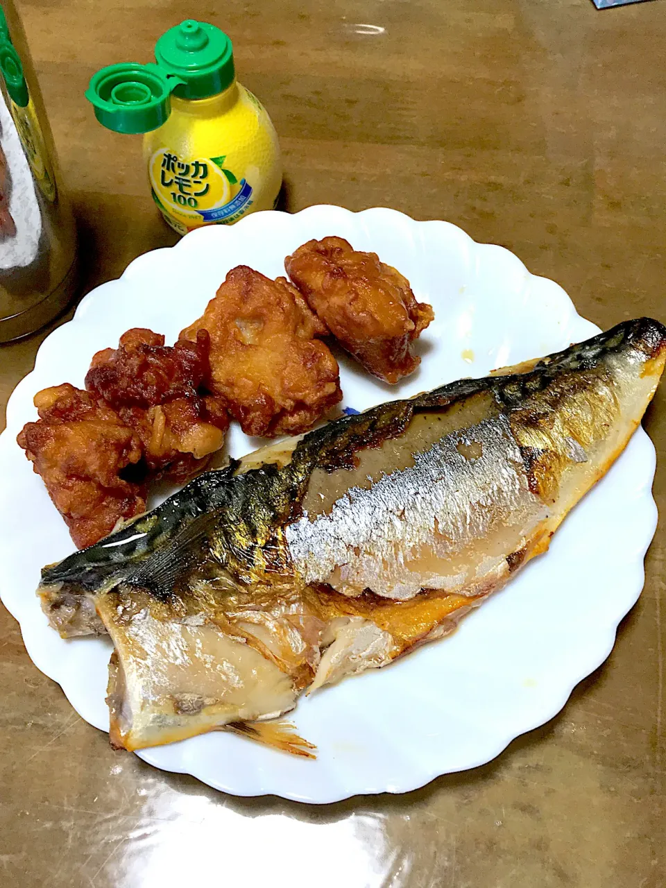 サバ焼き、鶏もも肉唐揚げのレモン入り💖|Norio Fukudaさん