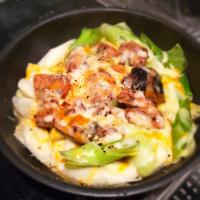 ただいま帰宅　さて簡単に
🥫サバ味噌canのチーズとキャベツ🥬蒸し