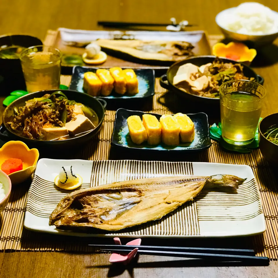 Snapdishの料理写真:ホッケの開き定食|nailsbayさん