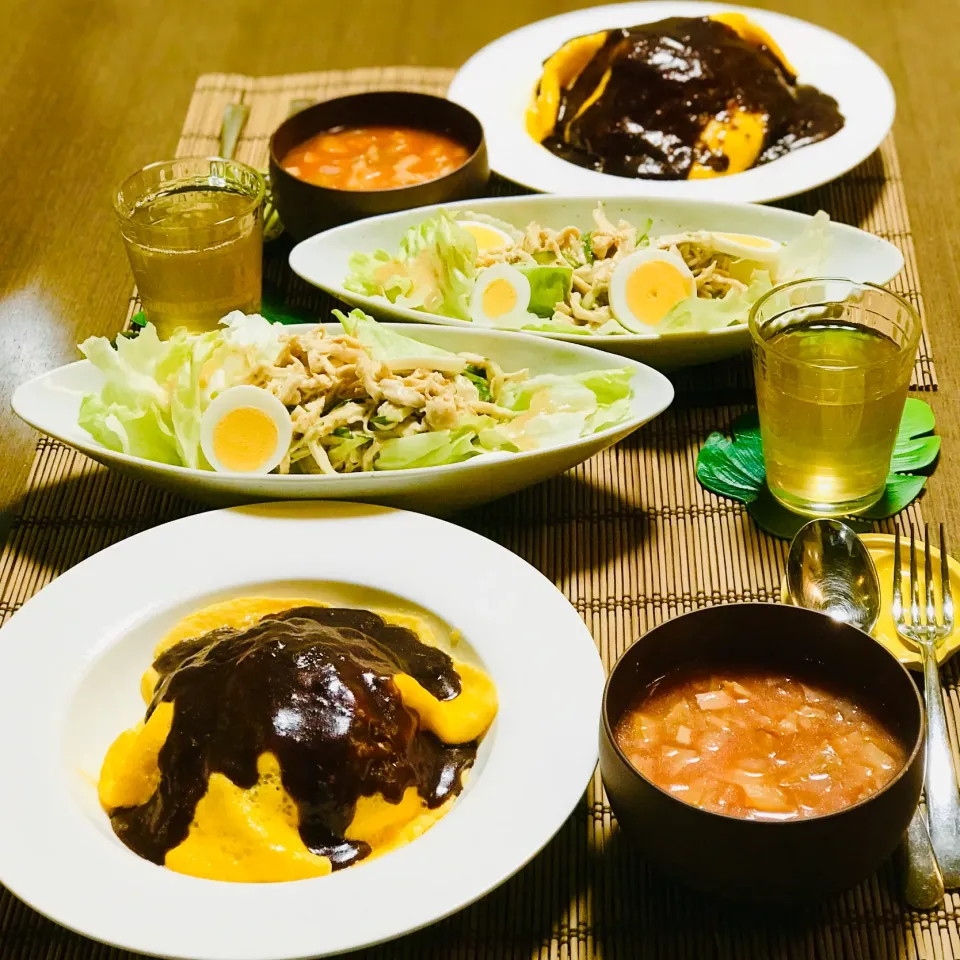 Snapdishの料理写真:オムライス定食|nailsbayさん