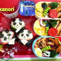 パンダ🐼おひなさまno三姉妹弁当