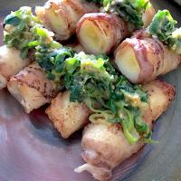 ねぎ巻き豚　ねぎ味噌のっけ