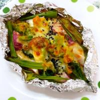 肉なしでヘルシー➡️トースターで焼くだけ‼️🔷赤かぶ&ブロッコリー&九条ねぎのチーズ焼き🔷