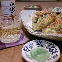 ちくわの磯辺揚げのある食卓