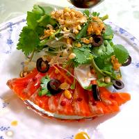 サーモンの香味野菜サラダ🥗