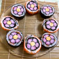 飾り巻き寿司❁︎桃の花