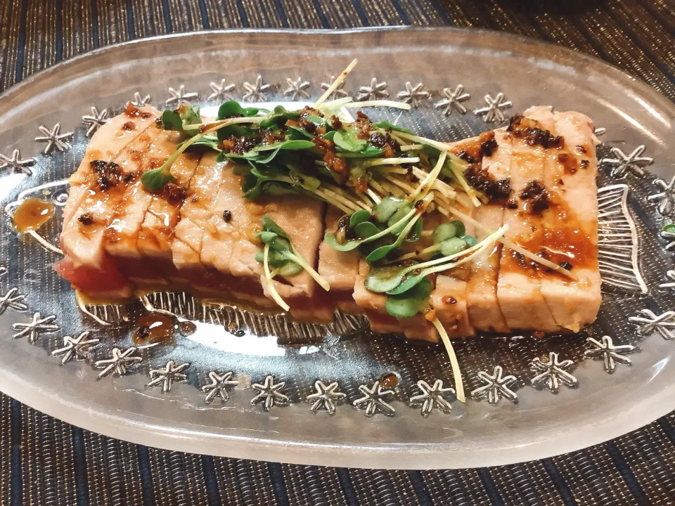 Snapdishの料理写真:美味しそうなマグロ🐟さんを和風カルパッチョにしてみよう😋|アライさんさん