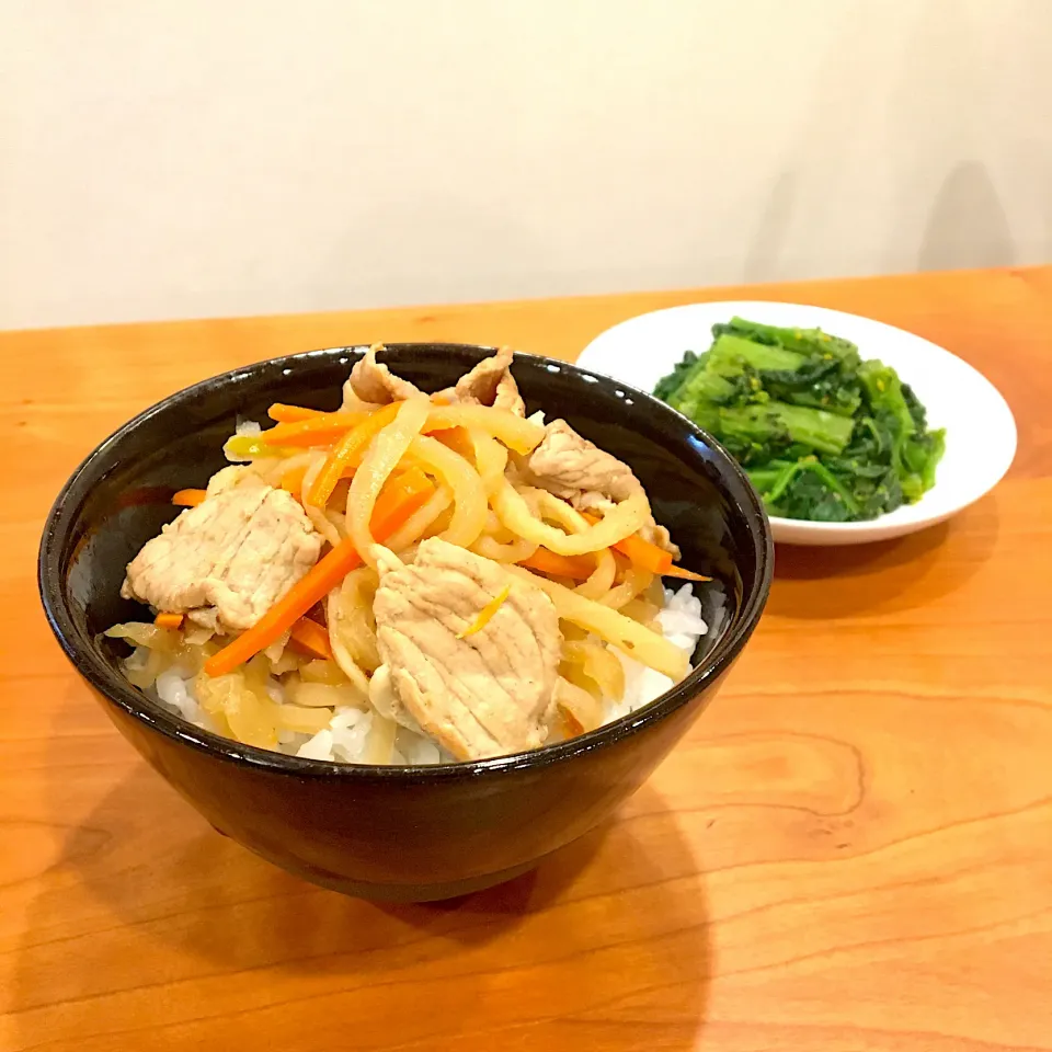 豚と切り干し大根の炒め丼
菜の花の胡麻和え|管理栄養士の料理教室 なのはなキッチンさん