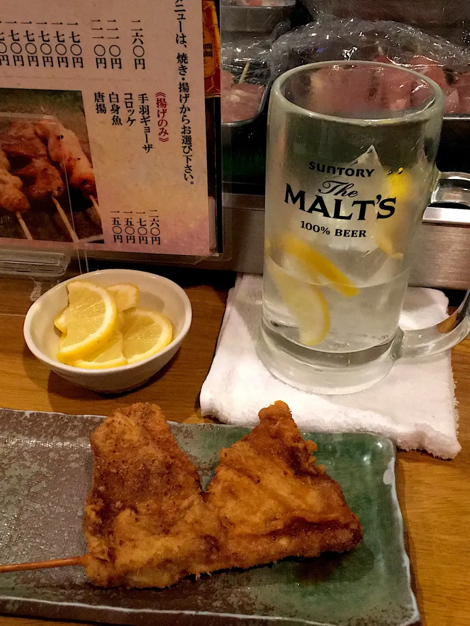 Snapdishの料理写真:昼呑み♪ レモン酎ハイとレバーフライ|かっぴーさん