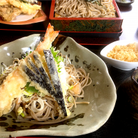 休日昼ごはん　天おろし蕎麦　　　　　　2020.2.24
