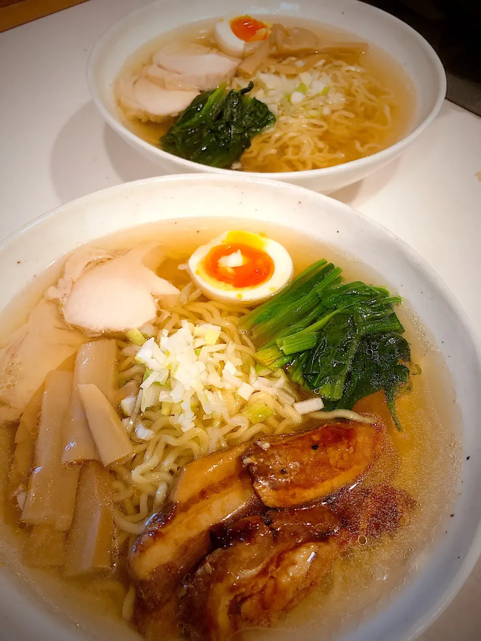 Snapdishの料理写真:2/24あっさりラーメン🍜うまいぜ😋|あーるさん