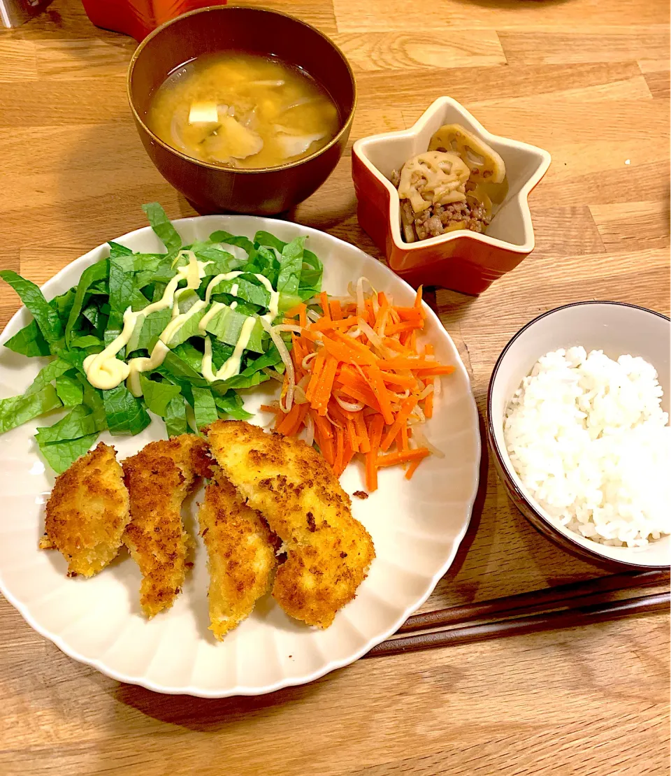 チキンカツの晩ごはん|はるりさん