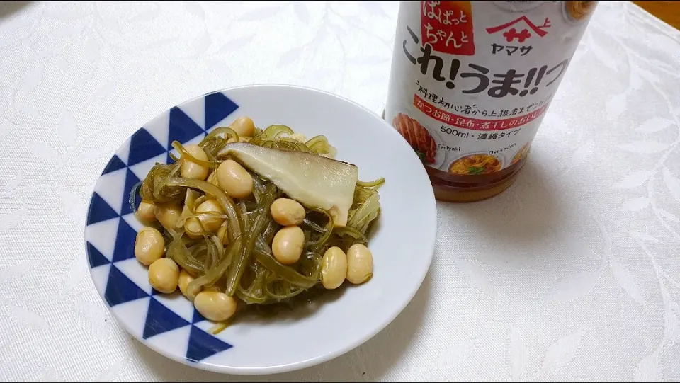 茎ワカメと蒸し大豆の炒め煮|卯月さん