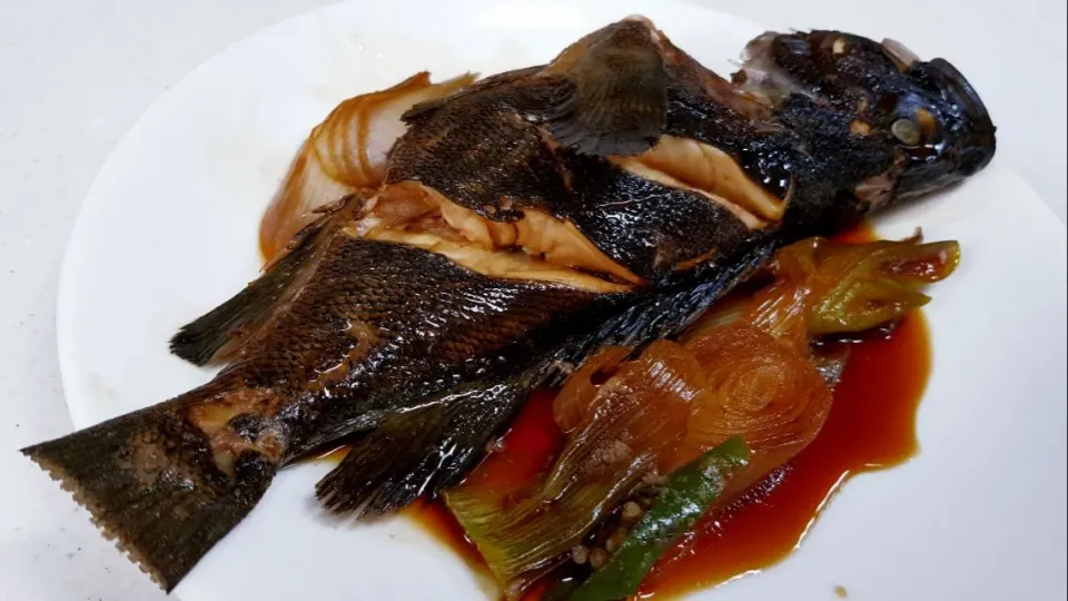 braised rock fish in mirin and soy sauce|steven z.y.さん